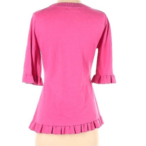 Prabal Gurung Collective "Peony' Pom Pom Cotton/Wool Blend Sweater- Sz. 4 - Picture 6 of 8